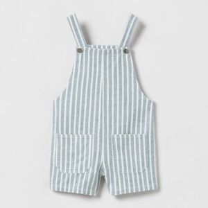 ZARA STRIPED LINEN BLEND JUMPSUIT